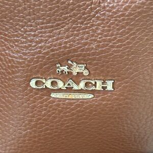 Coach Pebbled Leather Satchel in Saddle Brown with Gold Hardware Edie 31 Style